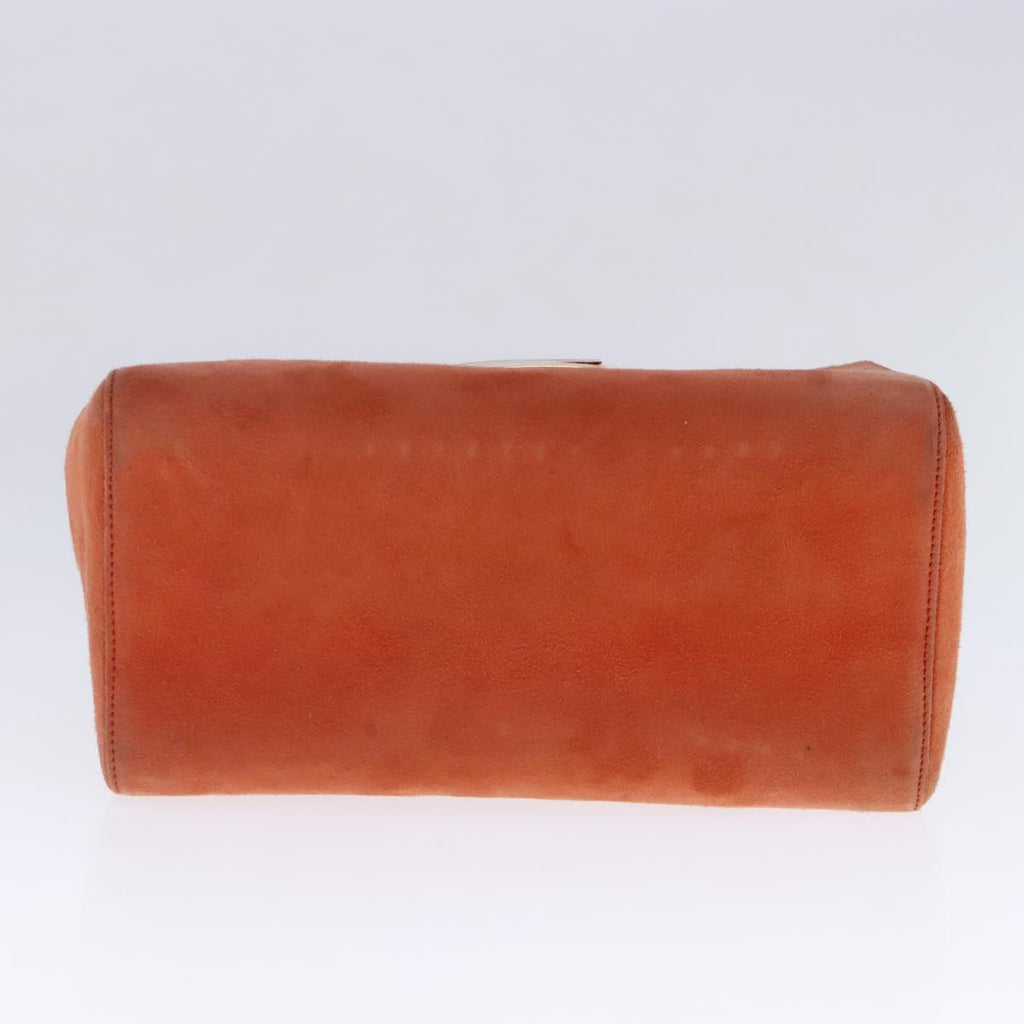 FENDI Shoulder Bag Suede Orange Gold 94994