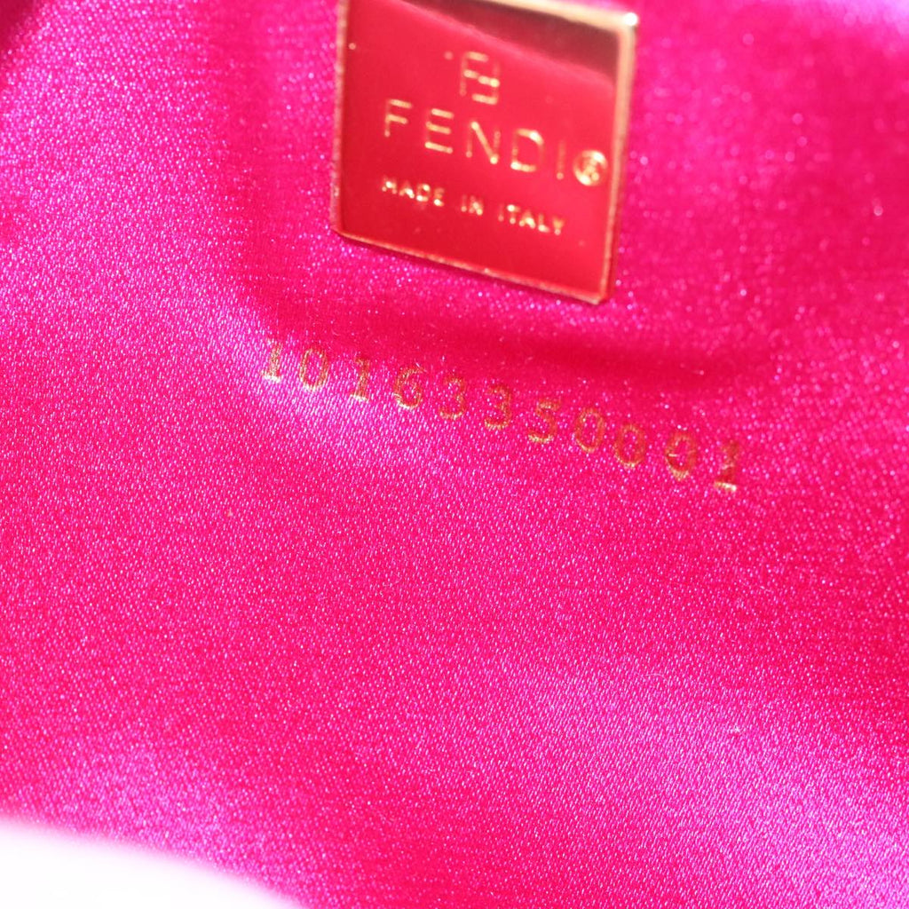 FENDI Shoulder Bag Suede Orange Gold 94994