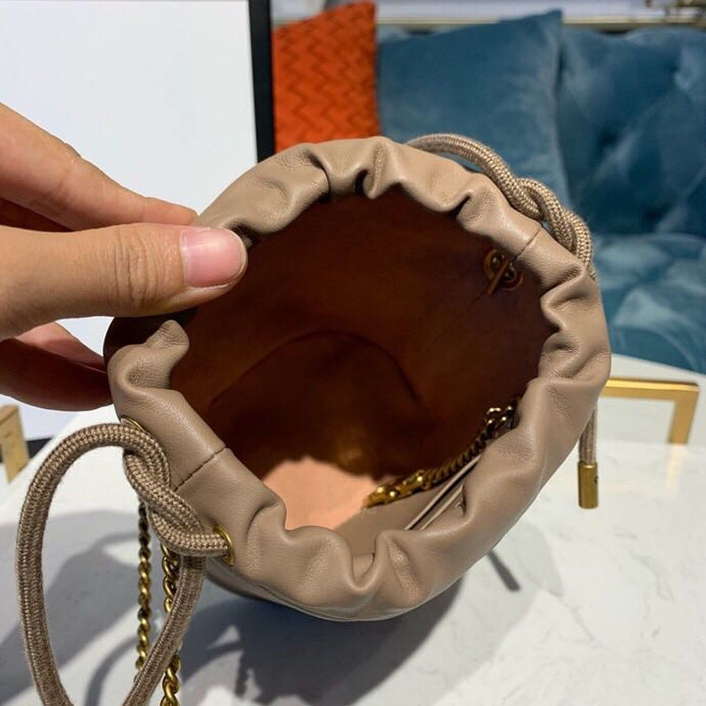 Glami Marmont Mini Bucket Bag Beige MatelassÃƒÂ© Chevron For Women 6in/13cm Glami 575163