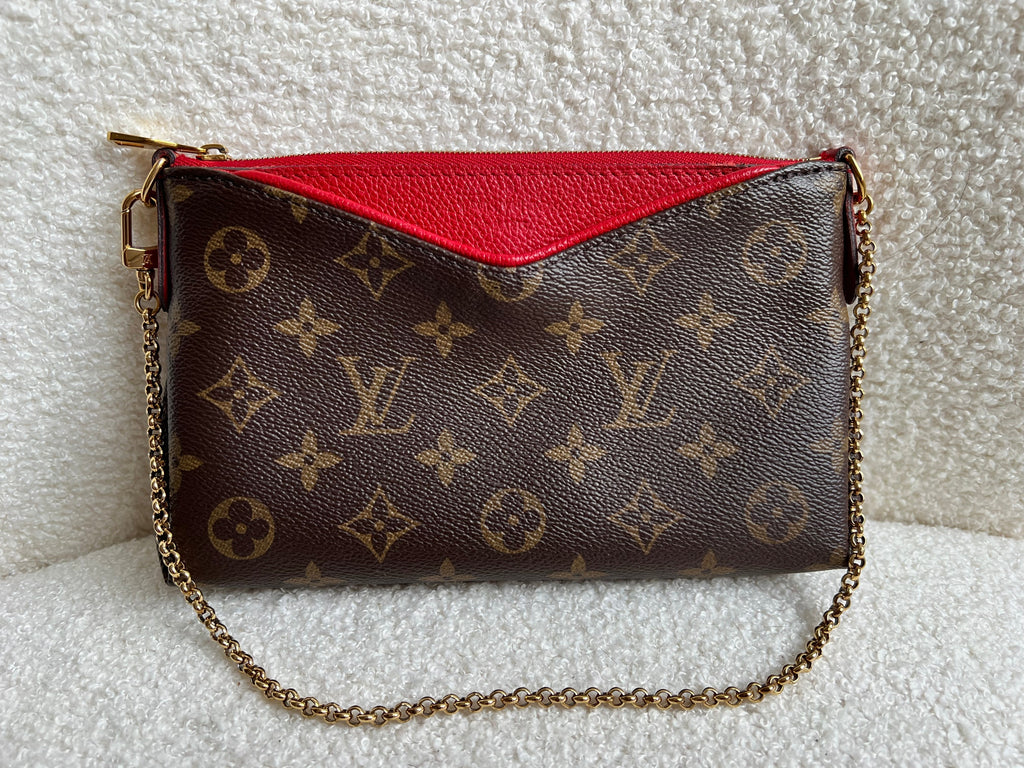 Louis Vuitton Red and Monogram Pallas Pochette