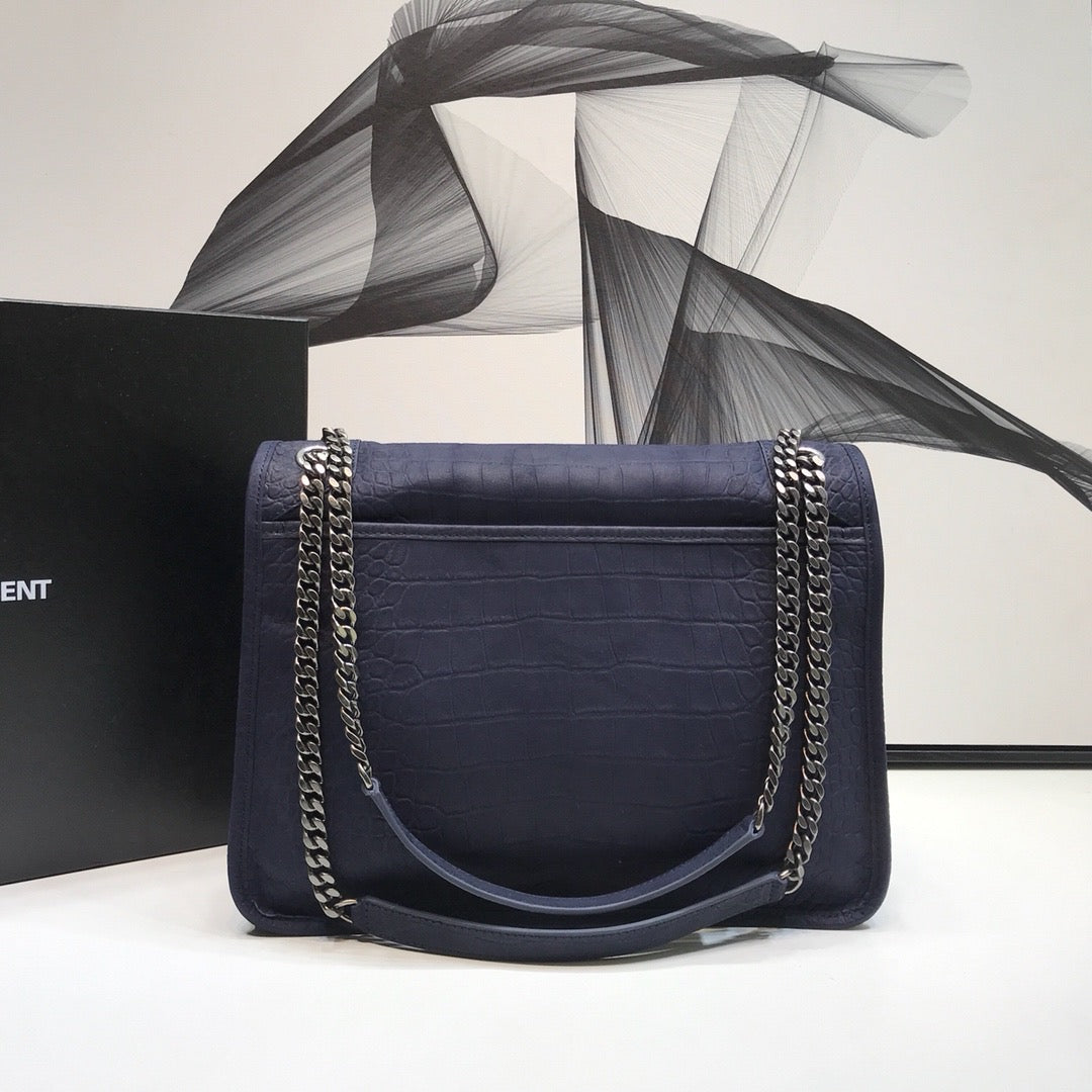 GLAMI Niki MeGLAMIum Chain Bag In-Embossed NavyÃ‚Â For Women 11in/28cm YSL