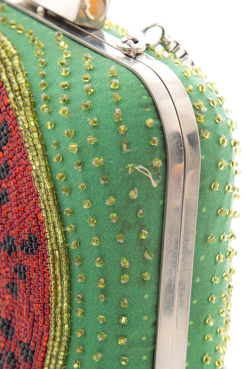 Sarah's Bag Green Beaded Watermelon Cross-Body