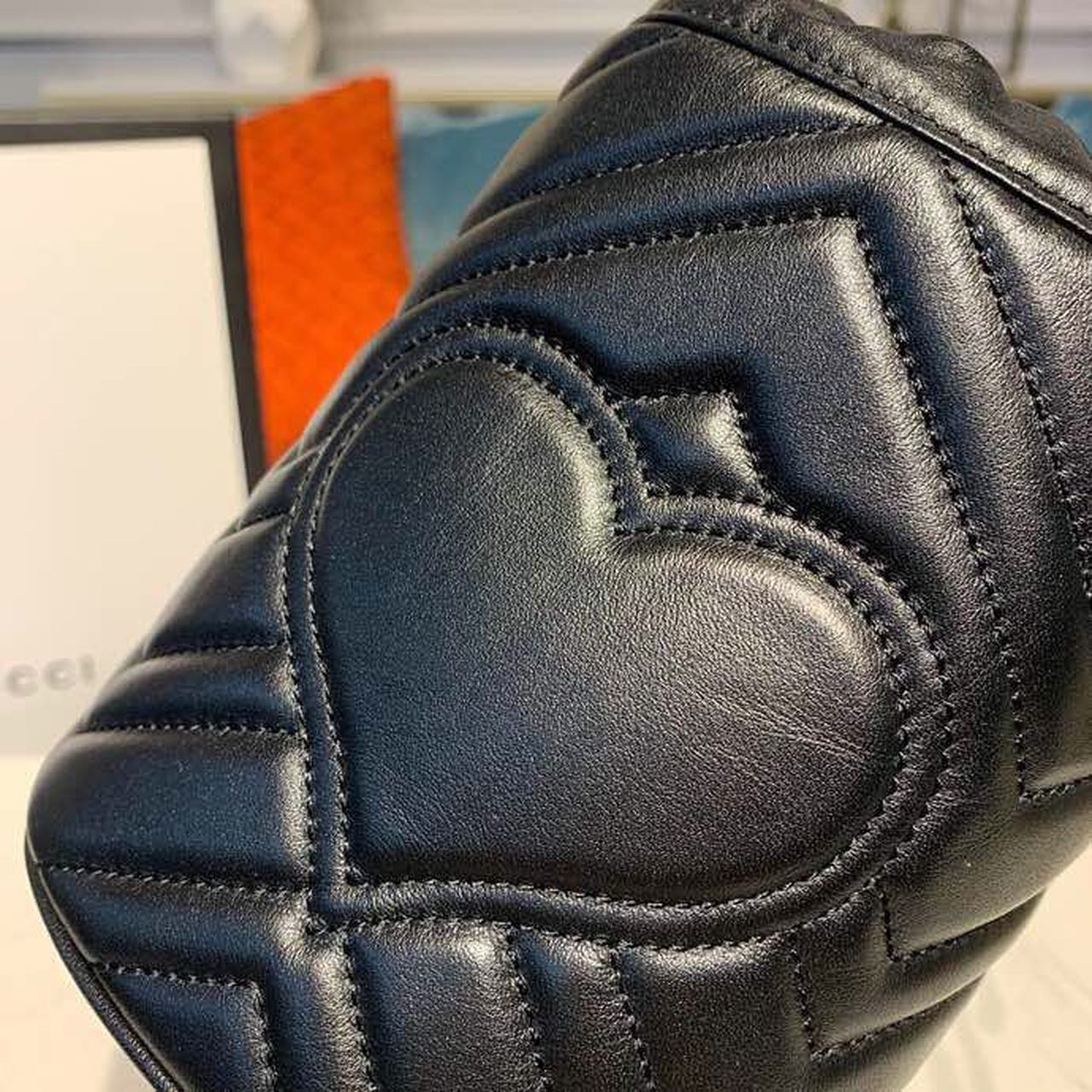 Glami Marmont Mini Bucket Bag Black MatelassÃƒÂ© Chevron For Women 6in/13cm Glami 575163 575163 DTDRT 1000