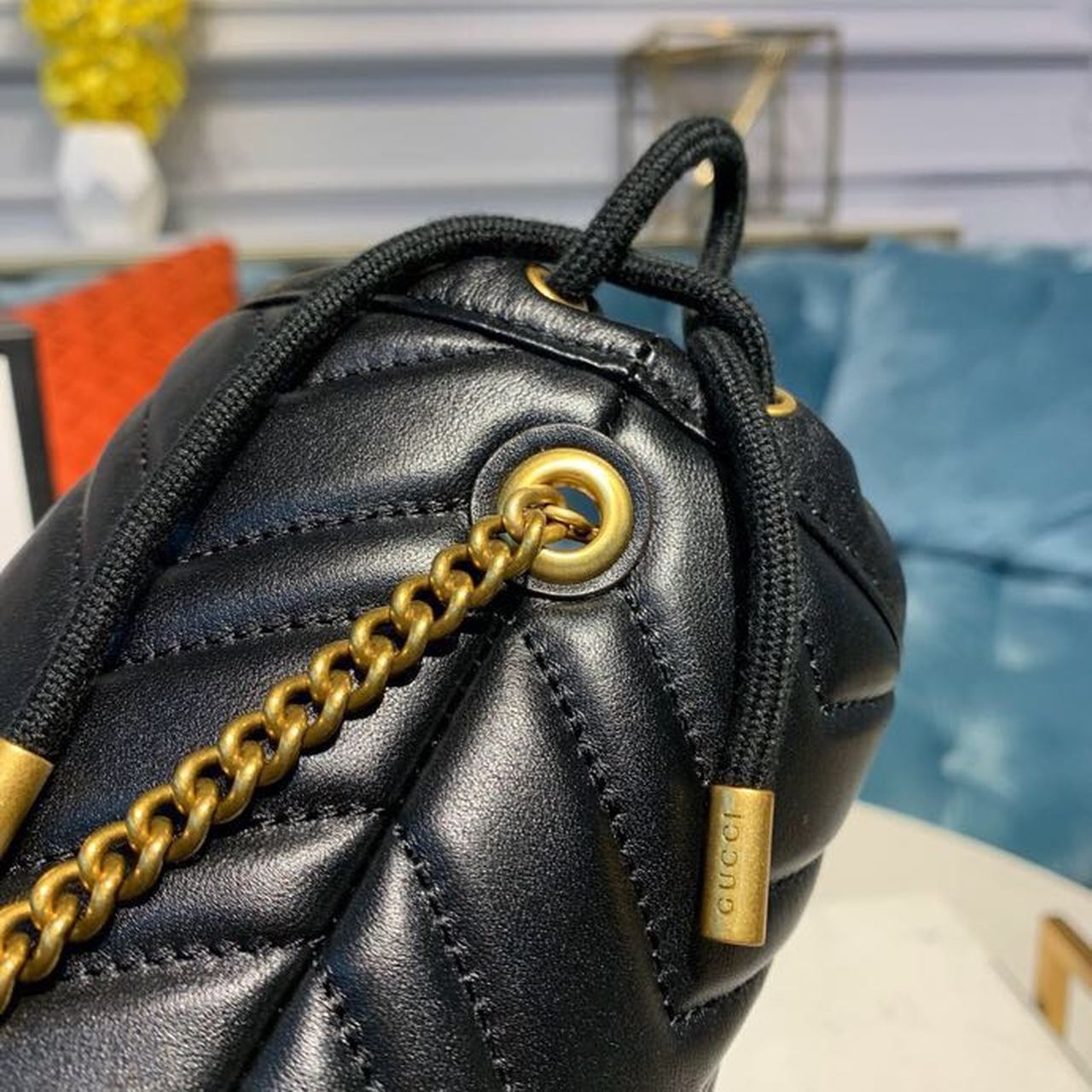 Glami Marmont Mini Bucket Bag Black MatelassÃƒÂ© Chevron For Women 6in/13cm Glami 575163 575163 DTDRT 1000