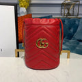 Glami Marmont Mini Bucket Bag Hibiscus Red MatelassÃƒÂ© Chevron For Women 6in/13cm Glami 575163
