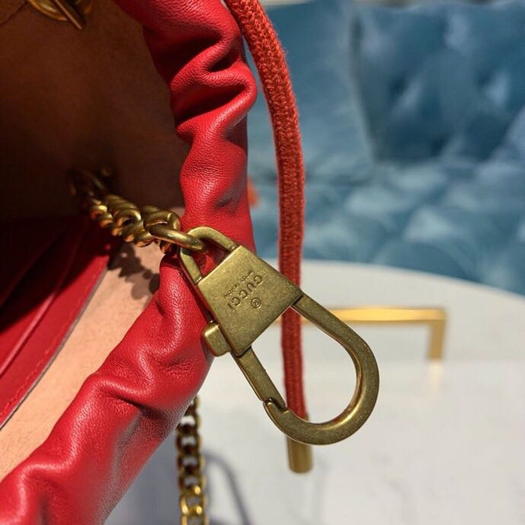 Glami Marmont Mini Bucket Bag Hibiscus Red MatelassÃƒÂ© Chevron For Women 6in/13cm Glami 575163