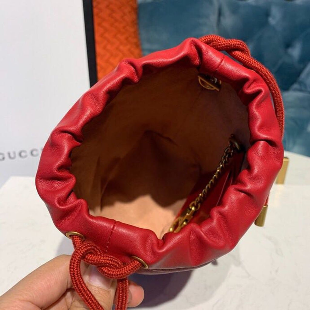 Glami Marmont Mini Bucket Bag Hibiscus Red MatelassÃƒÂ© Chevron For Women 6in/13cm Glami 575163