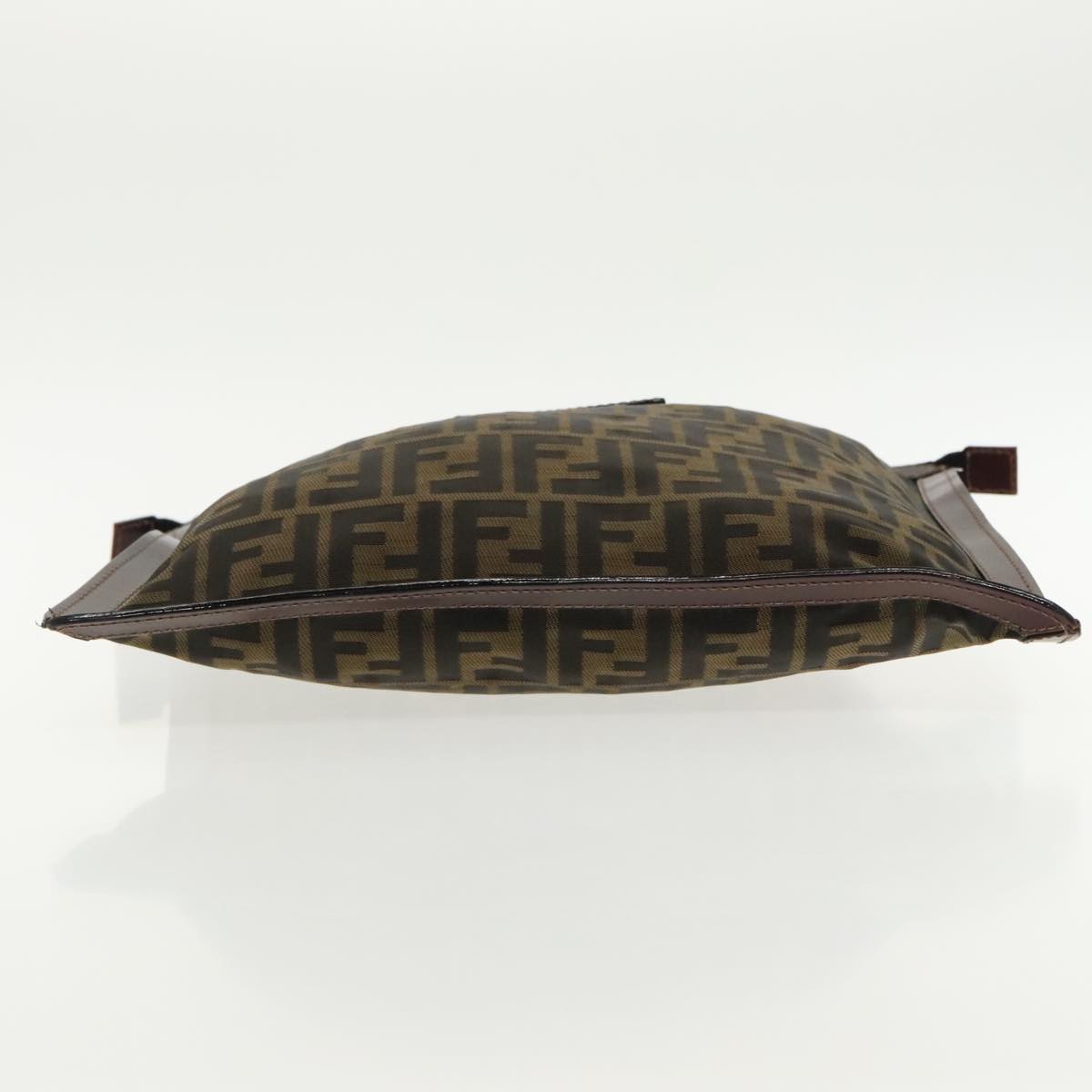 FENDI Zucca Canvas Clutch Bag Brown Black gold 95030