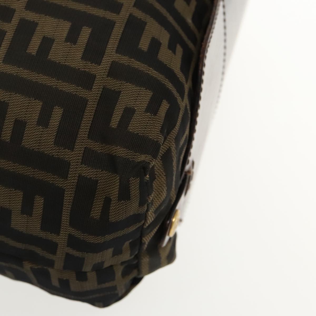 FENDI Zucca Canvas Tote Bag Brown Black gold 95031