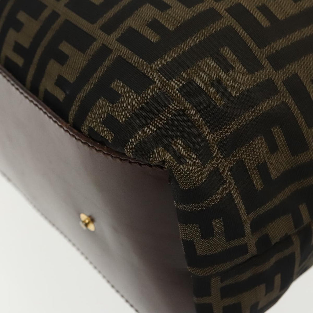 FENDI Zucca Canvas Tote Bag Brown Black gold 95031