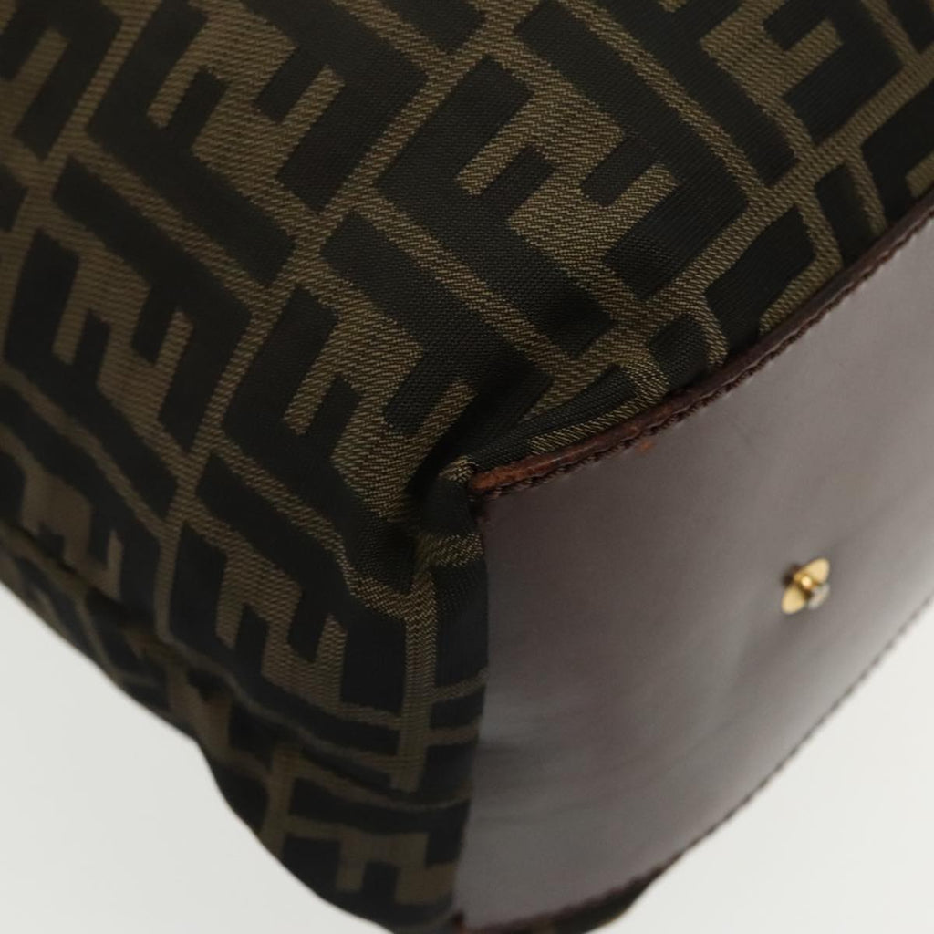 FENDI Zucca Canvas Tote Bag Brown Black gold 95031