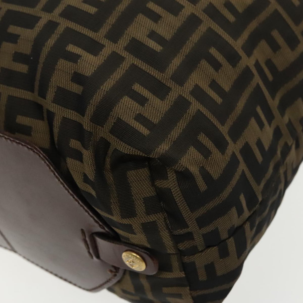 FENDI Zucca Canvas Tote Bag Brown Black gold 95031