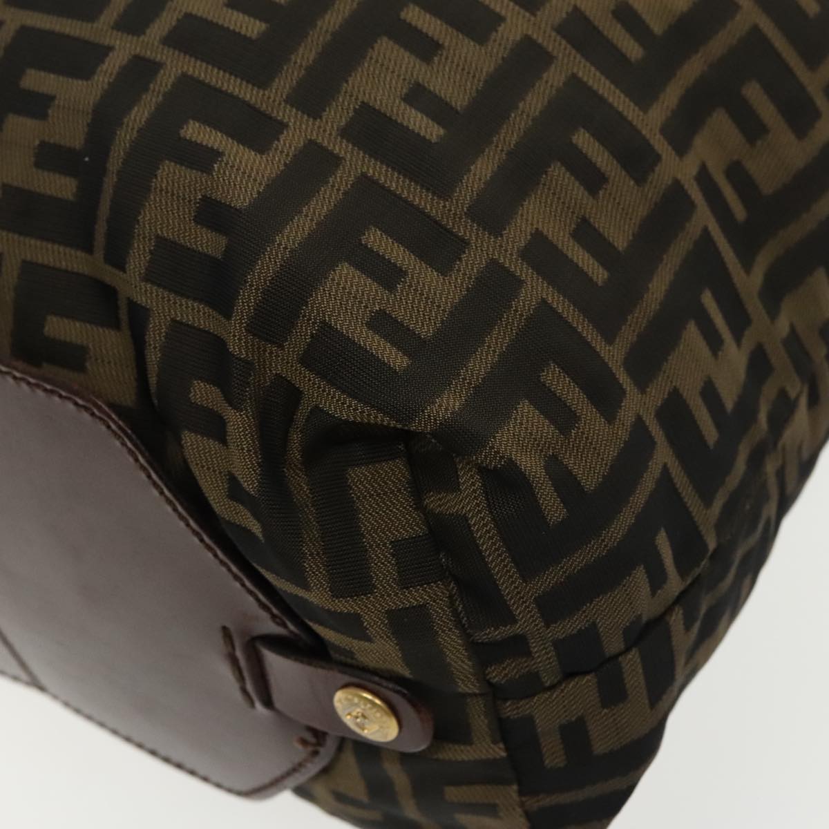 FENDI Zucca Canvas Tote Bag Brown Black gold 95031