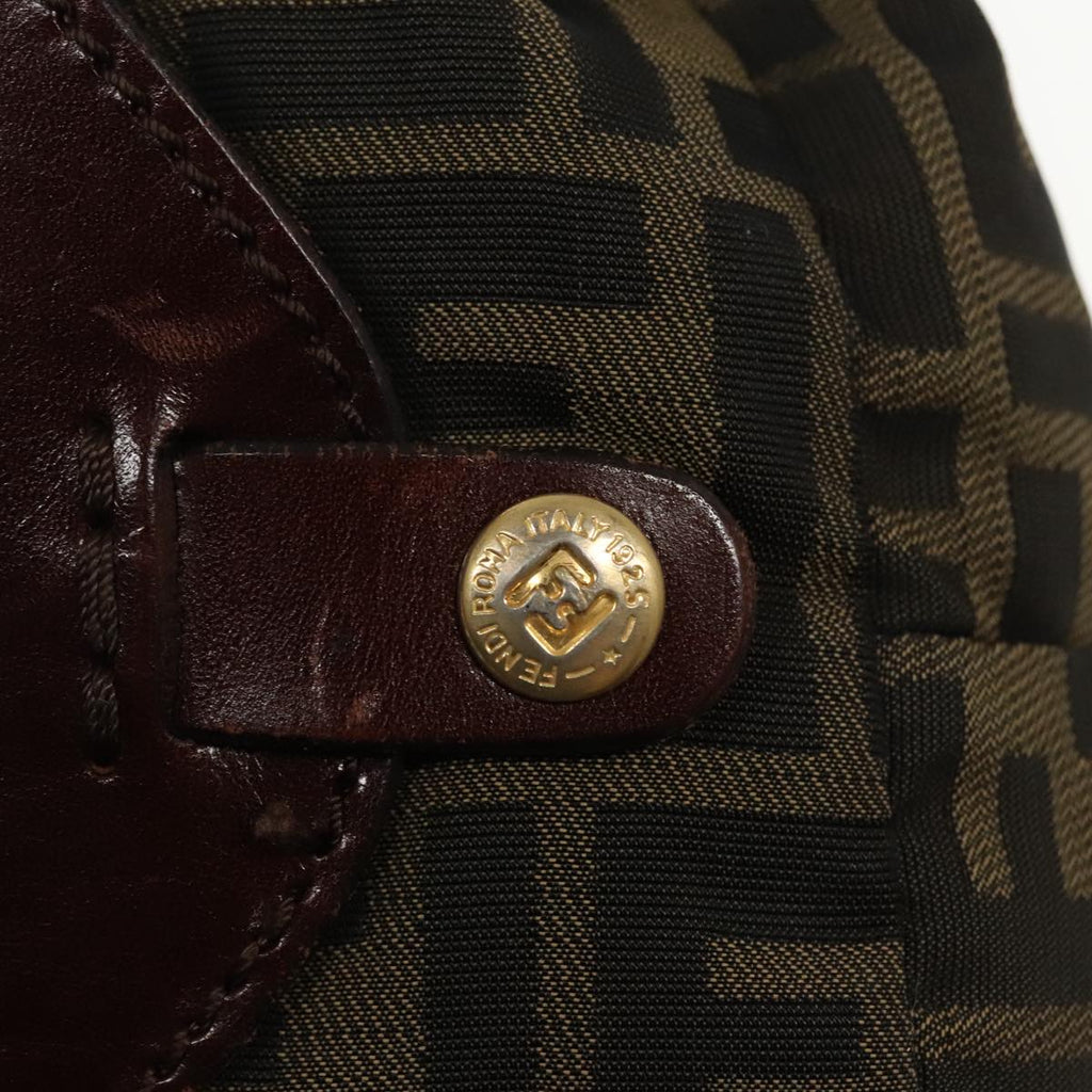 FENDI Zucca Canvas Tote Bag Brown Black gold 95031
