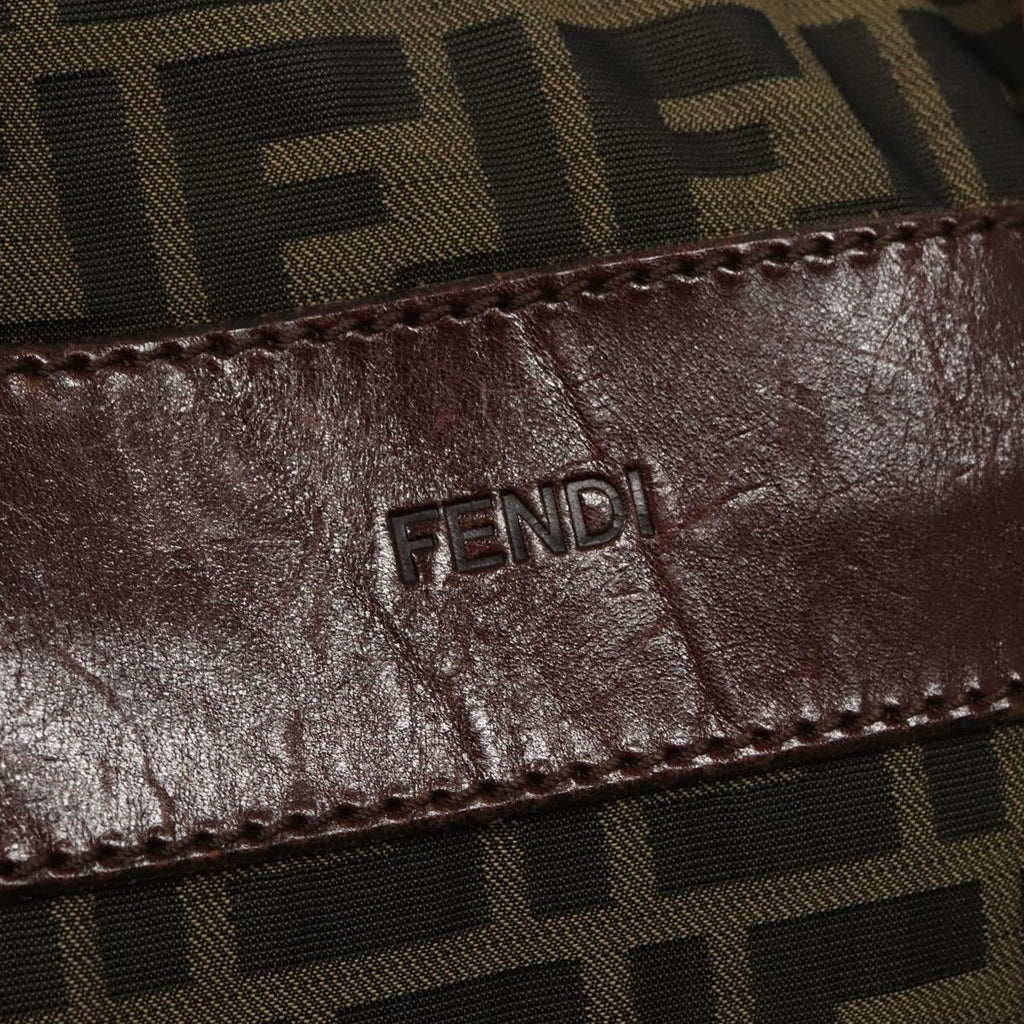 FENDI Zucca Canvas Tote Bag Brown Black gold 95031