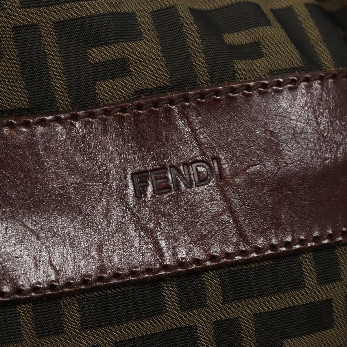 FENDI Zucca Canvas Tote Bag Brown Black gold 95031