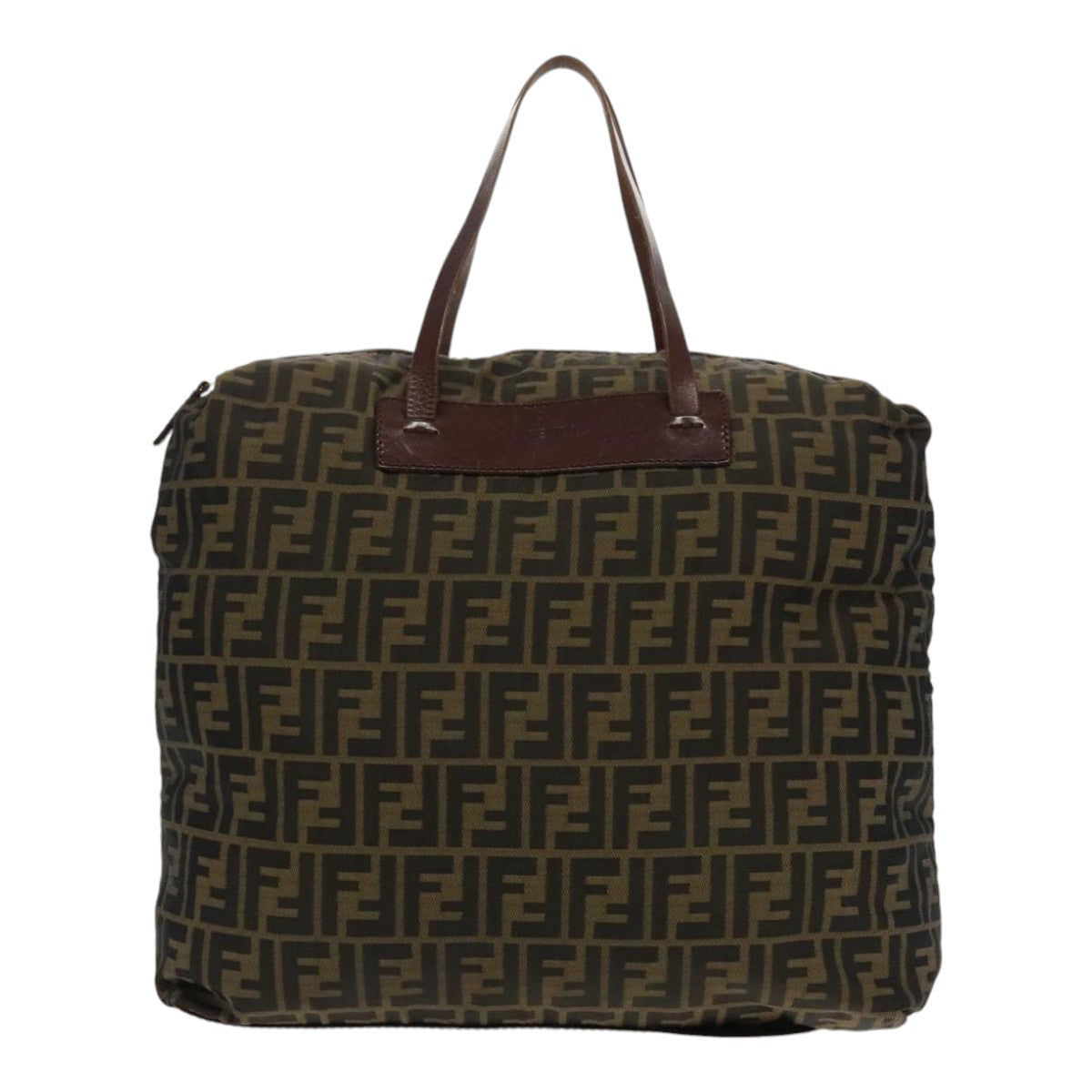 FENDI Zucca Canvas Tote Bag Brown Black gold 95031