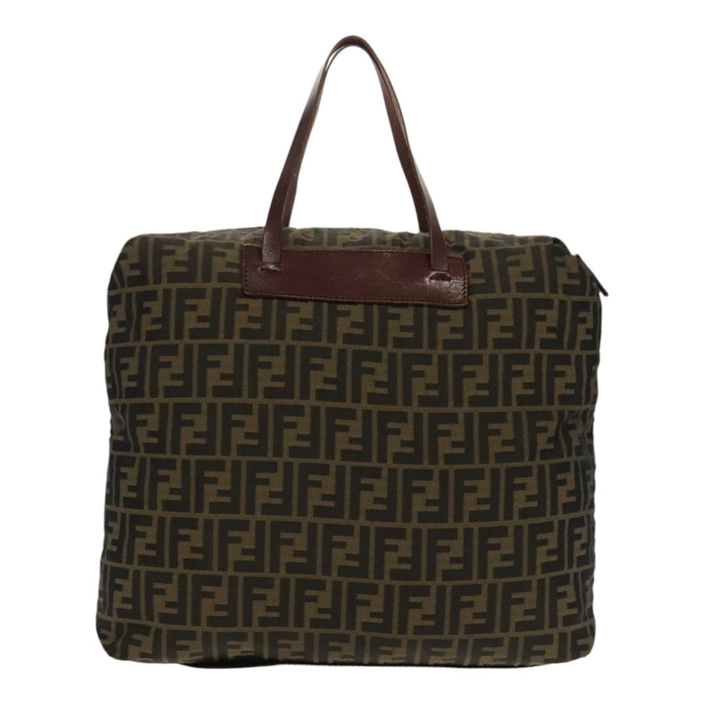 FENDI Zucca Canvas Tote Bag Brown Black gold 95031