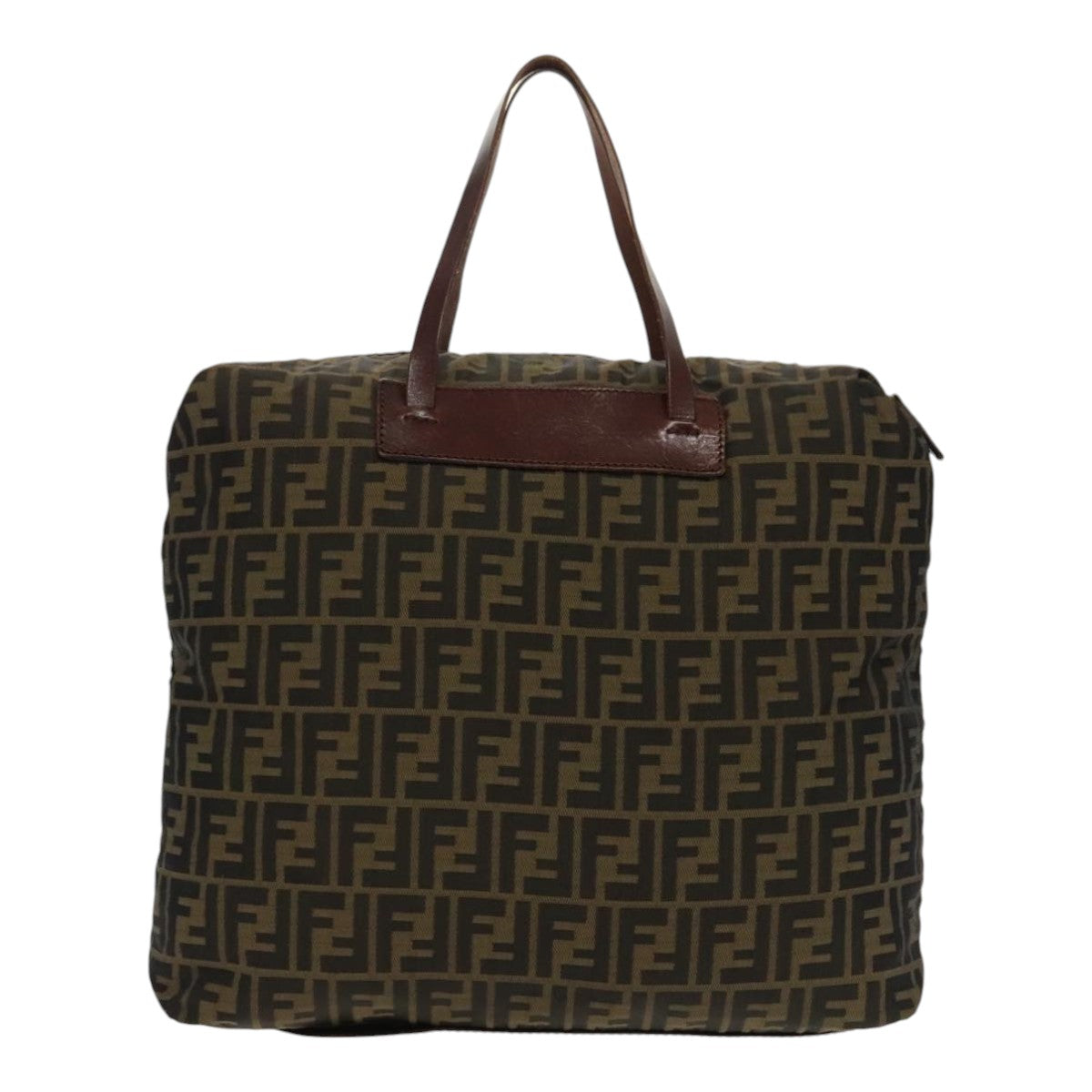 FENDI Zucca Canvas Tote Bag Brown Black gold 95031