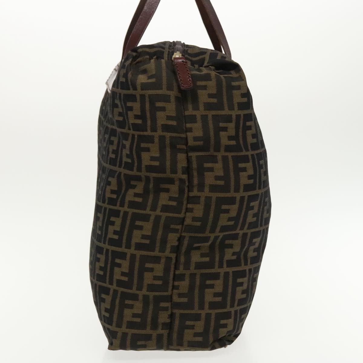 FENDI Zucca Canvas Tote Bag Brown Black gold 95031