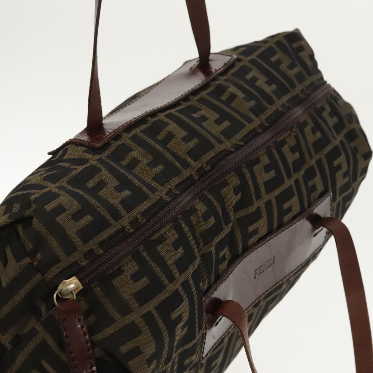 FENDI Zucca Canvas Tote Bag Brown Black gold 95031