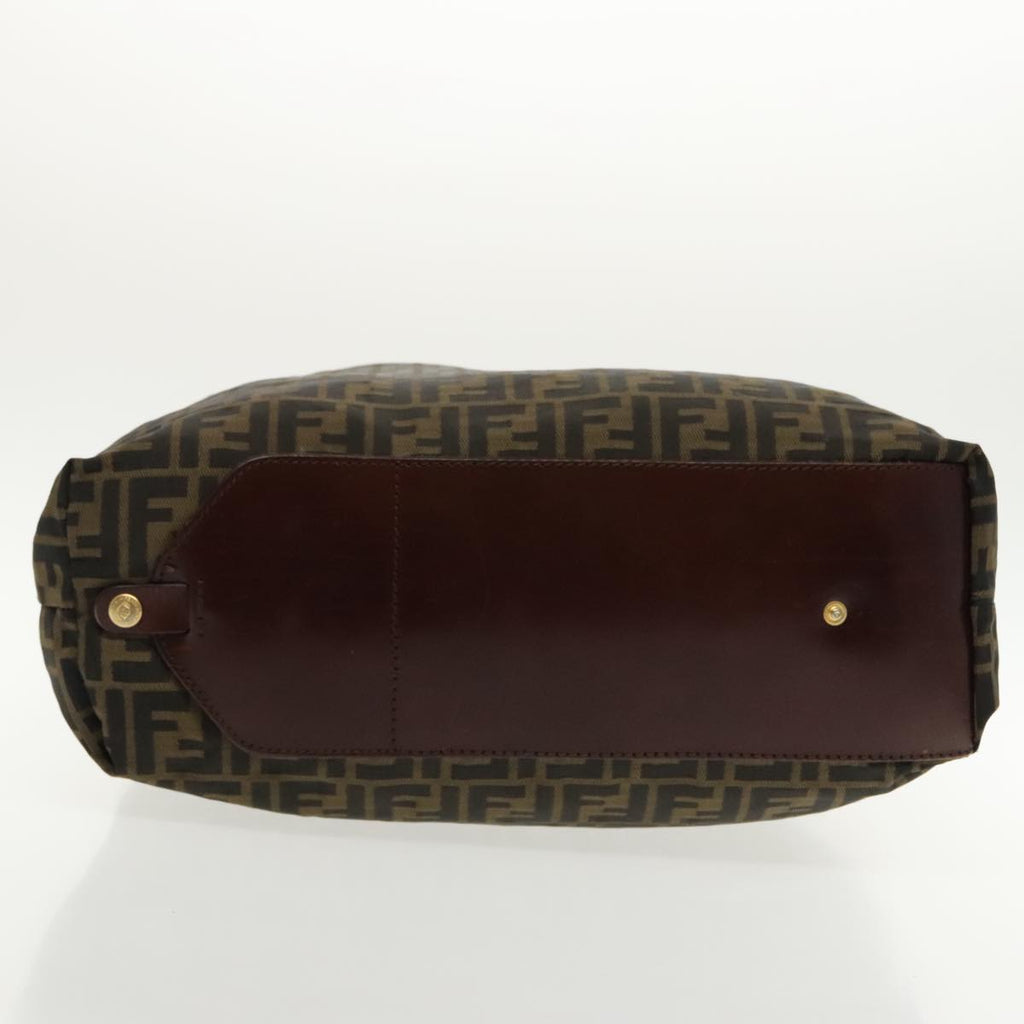 FENDI Zucca Canvas Tote Bag Brown Black gold 95031