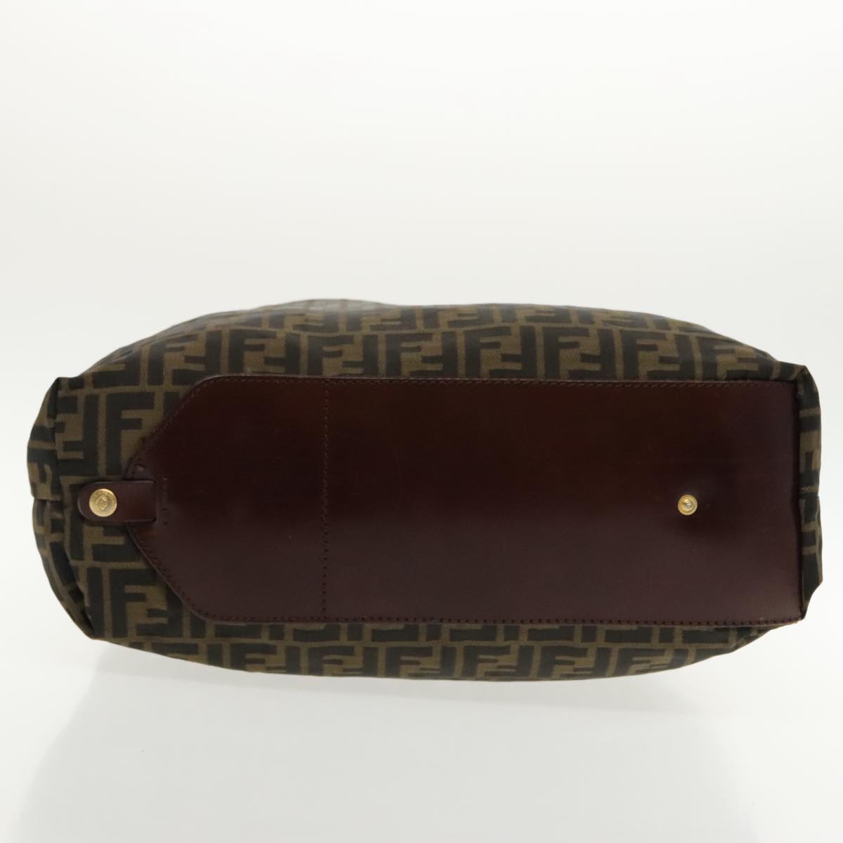 FENDI Zucca Canvas Tote Bag Brown Black gold 95031