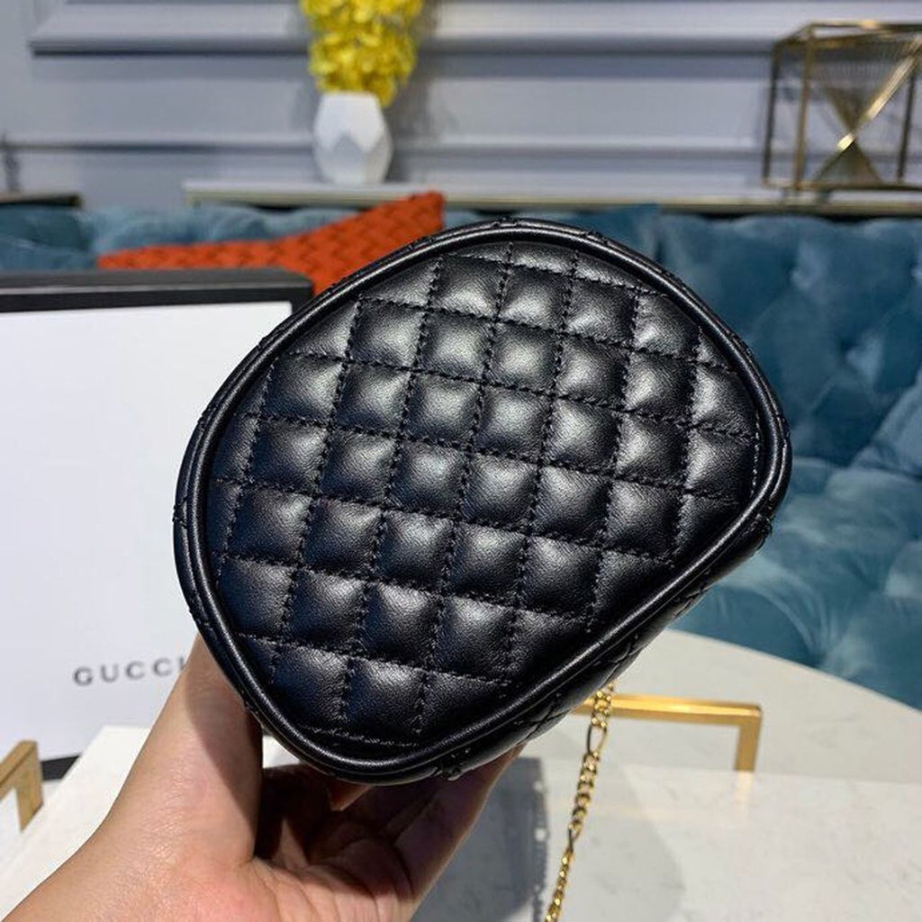 Glami LaGLAMIes Black Quilted Chain Belt Bag For Women 8in/21cm Glami 572298 0YKNX 1000