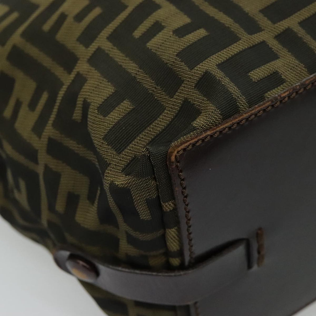 FENDI Zucca Canvas Hand Bag Brown Black Silver 95320