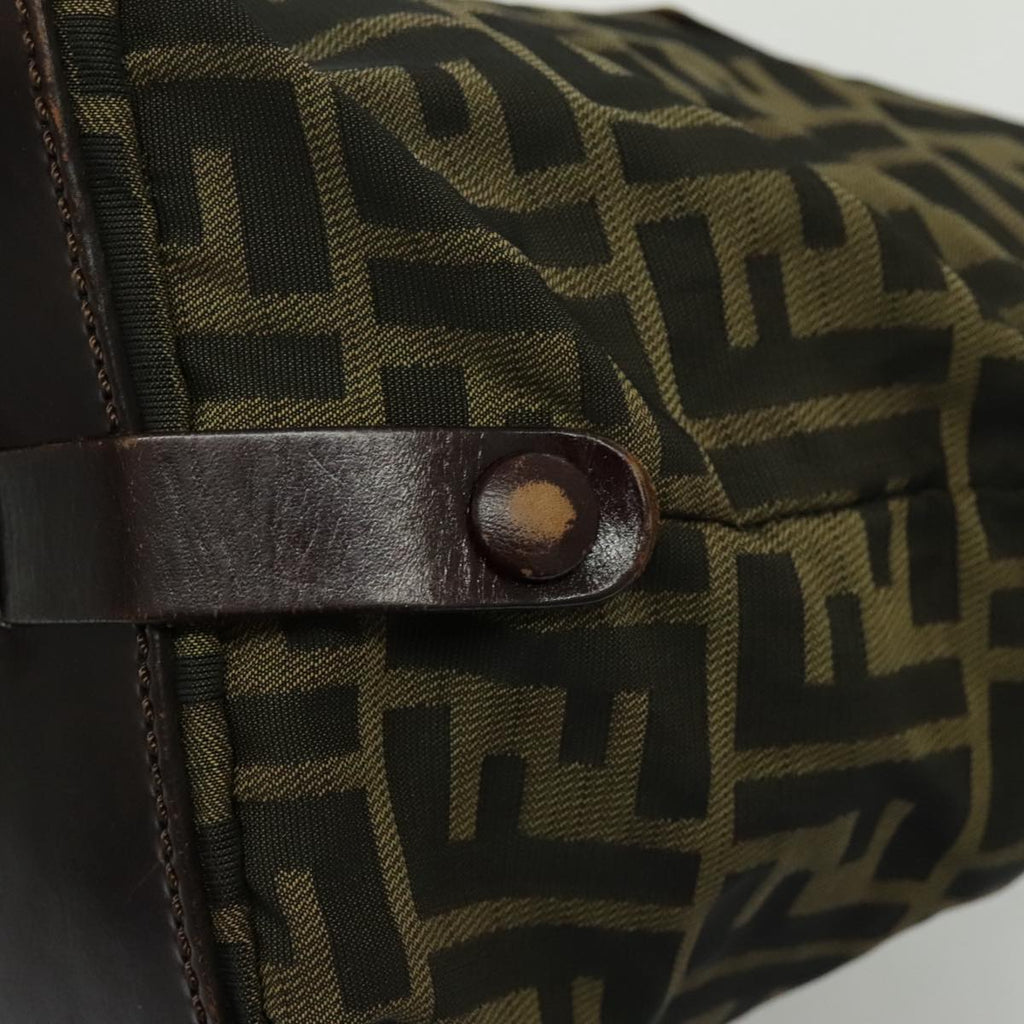 FENDI Zucca Canvas Hand Bag Brown Black Silver 95320