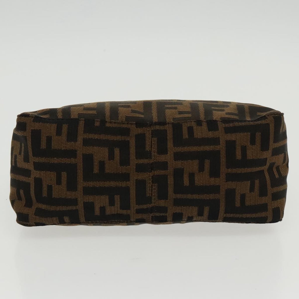 FENDI Zucca Canvas Hand Bag Brown White Gold 95333