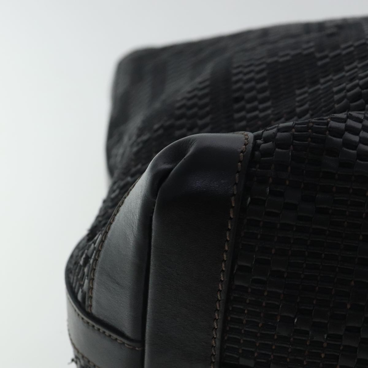 FENDI Zucca Canvas Tote Bag Leather Black 95342
