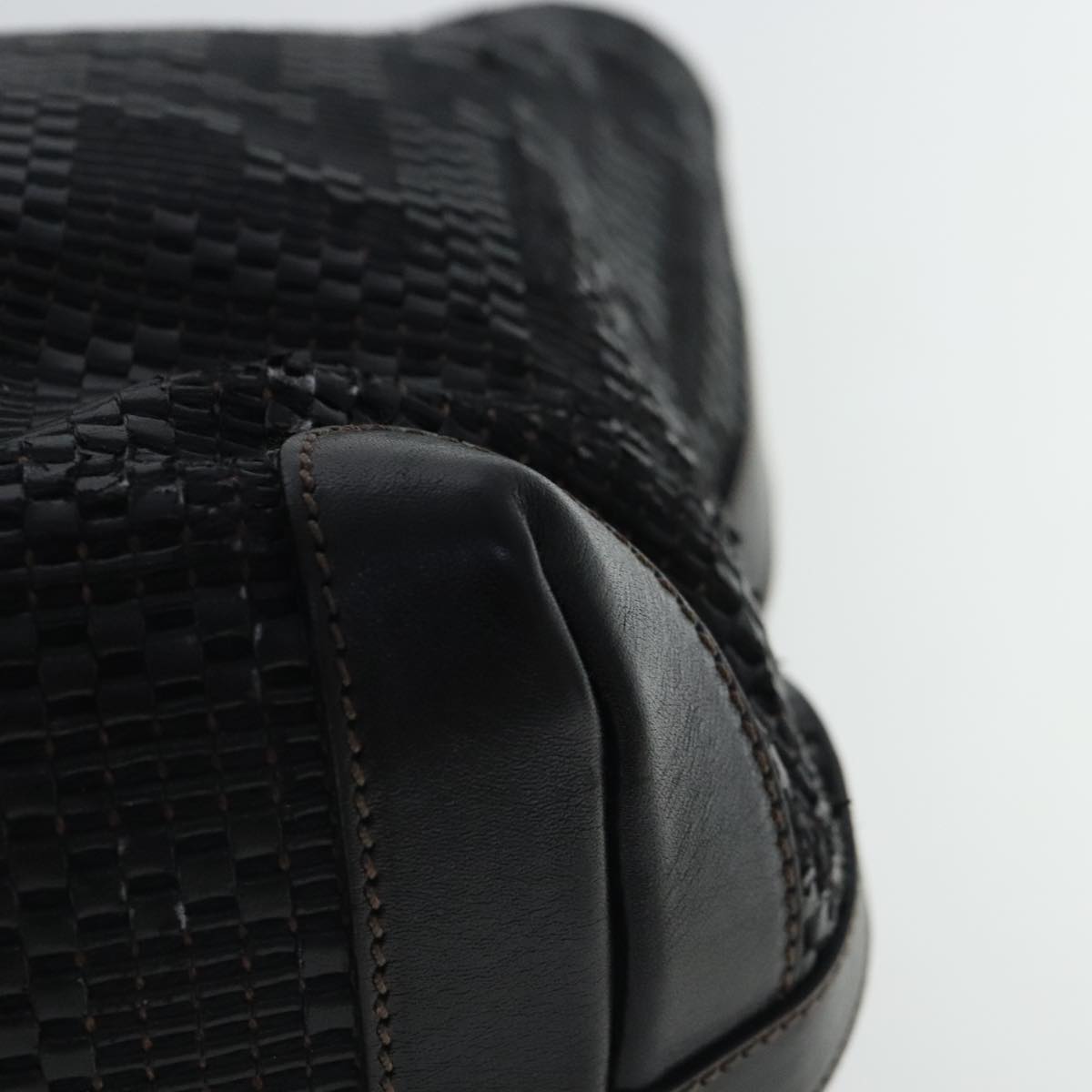 FENDI Zucca Canvas Tote Bag Leather Black 95342