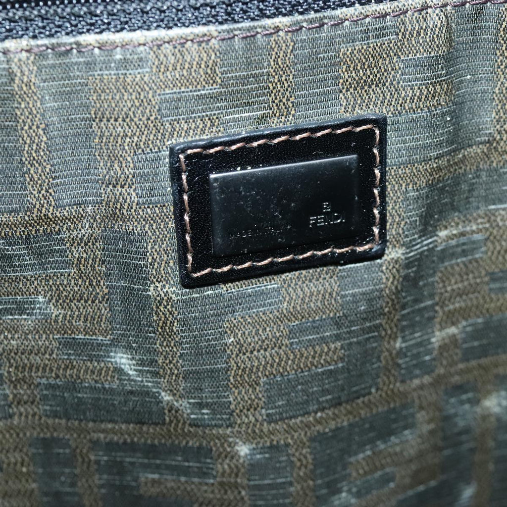 FENDI Zucca Canvas Tote Bag Leather Black 95342