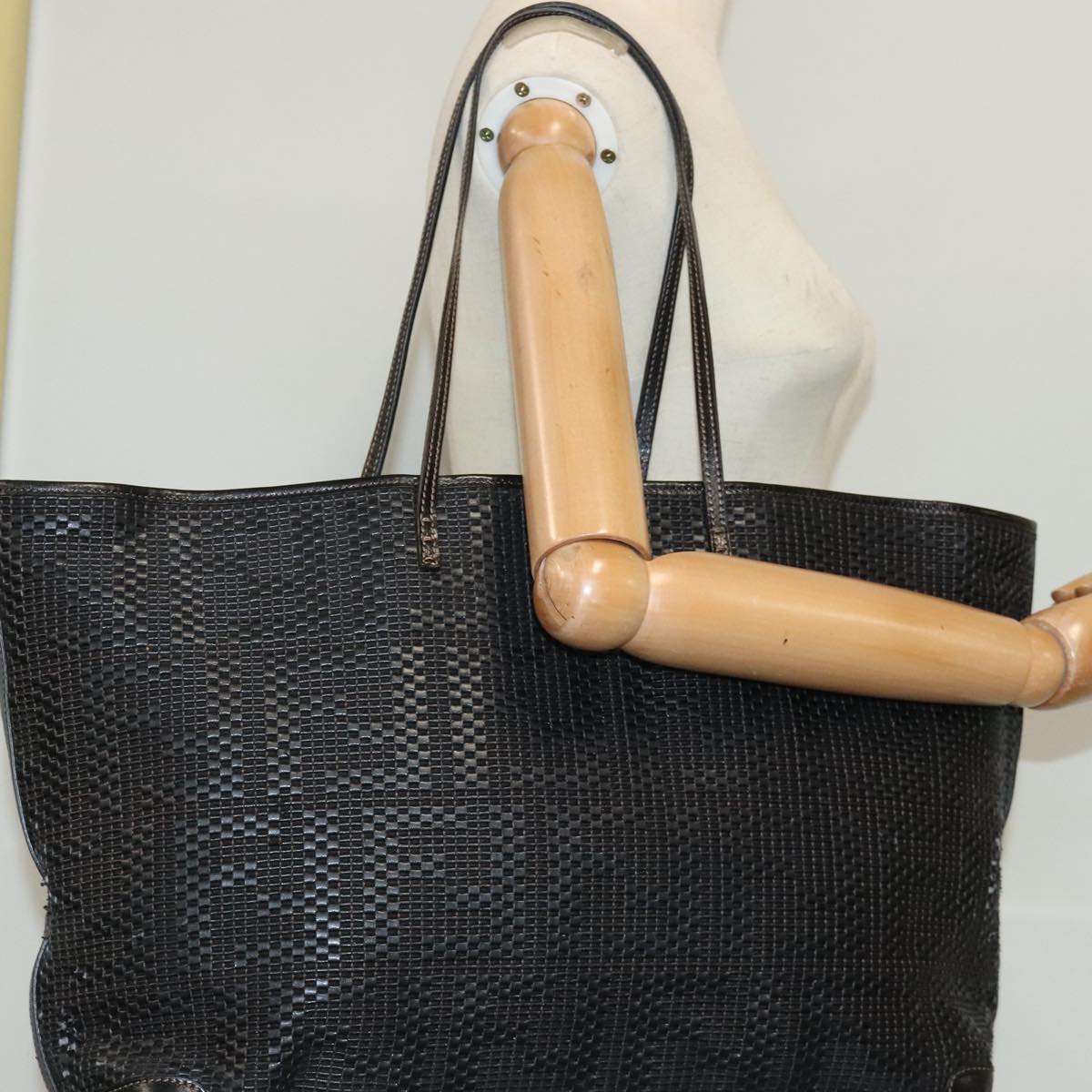 FENDI Zucca Canvas Tote Bag Leather Black 95342