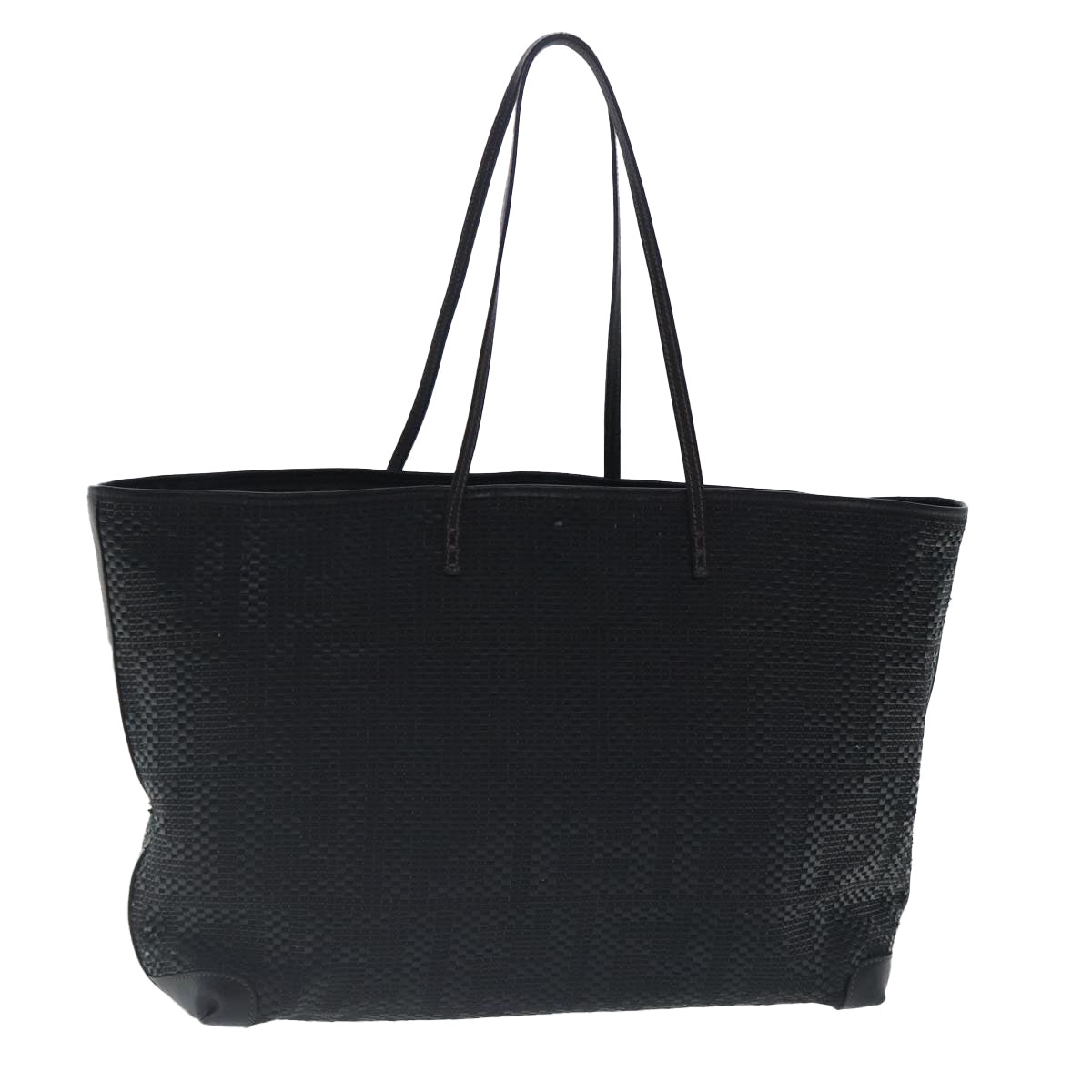 FENDI Zucca Canvas Tote Bag Leather Black 95342