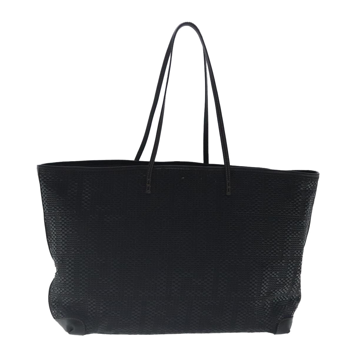 FENDI Zucca Canvas Tote Bag Leather Black 95342
