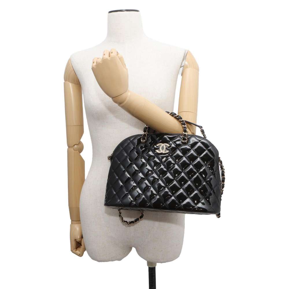 CHANEL 2wayChainHandbag BlackAS3969 Patent Leather