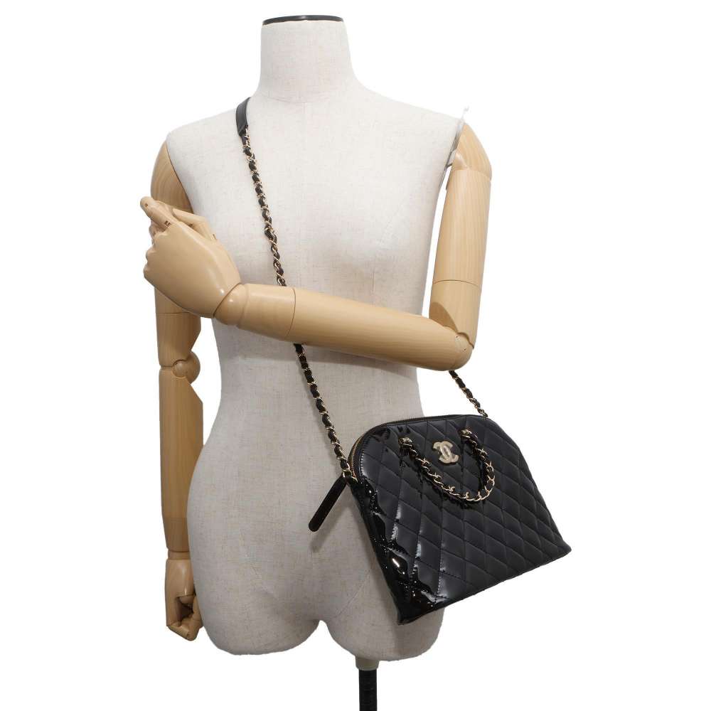 CHANEL 2wayChainHandbag BlackAS3969 Patent Leather