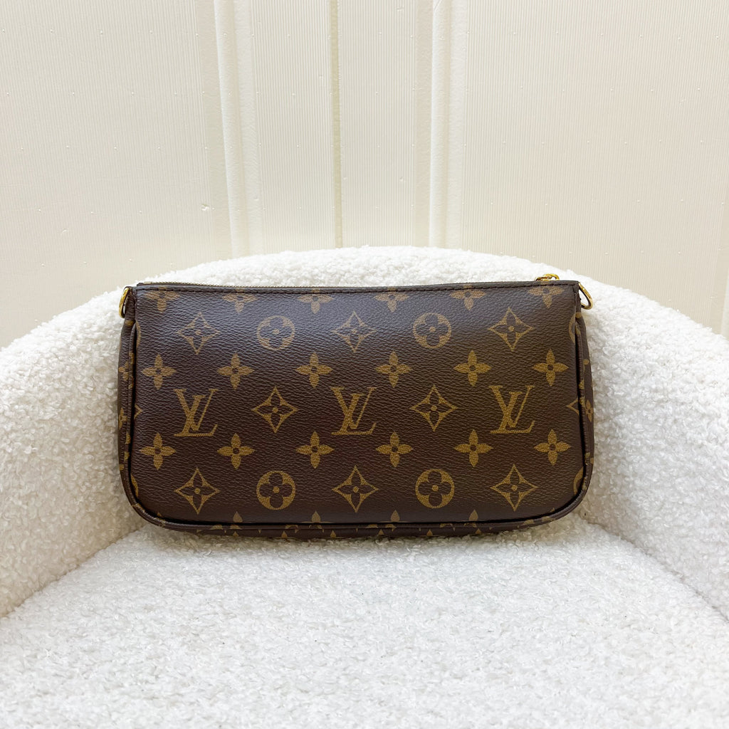 LV Multi Pochette Accessoires MPA Larger Pochette in Monogram Canvas GHW + LV Short Leather Strap