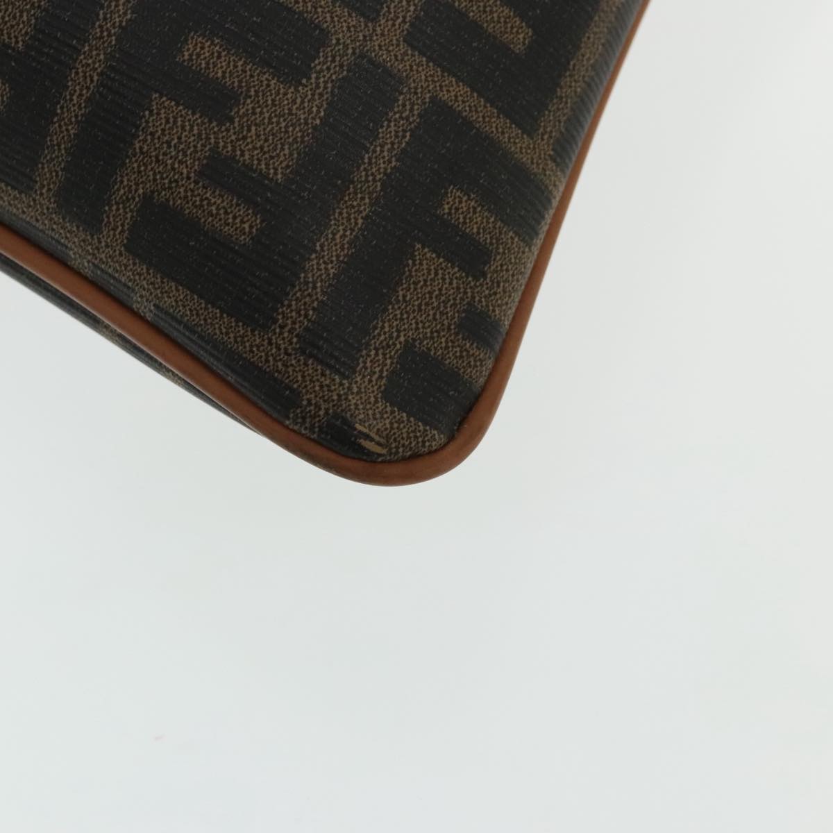 FENDI Zucca Canvas Hand Bag Brown Black 95414