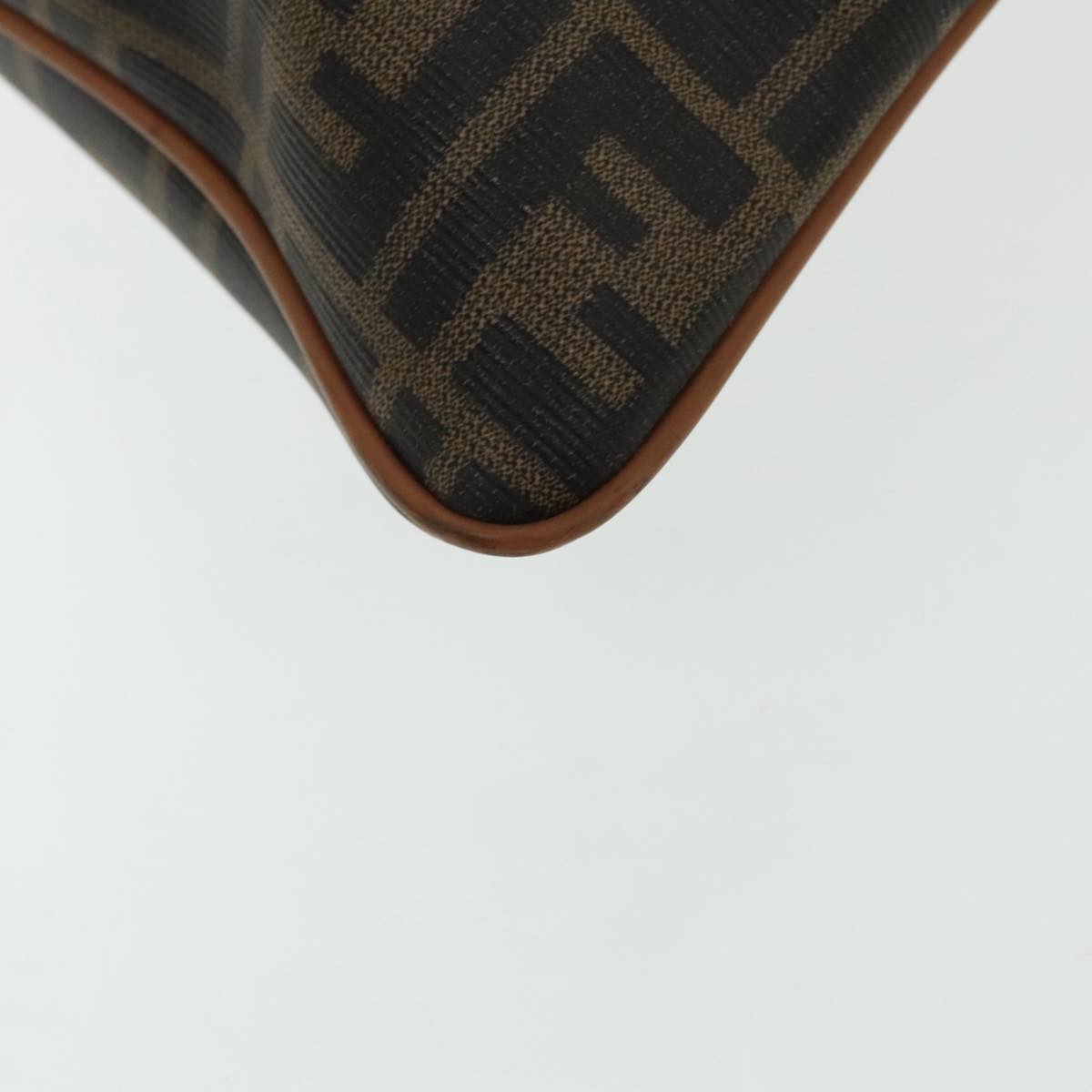 FENDI Zucca Canvas Hand Bag Brown Black 95414