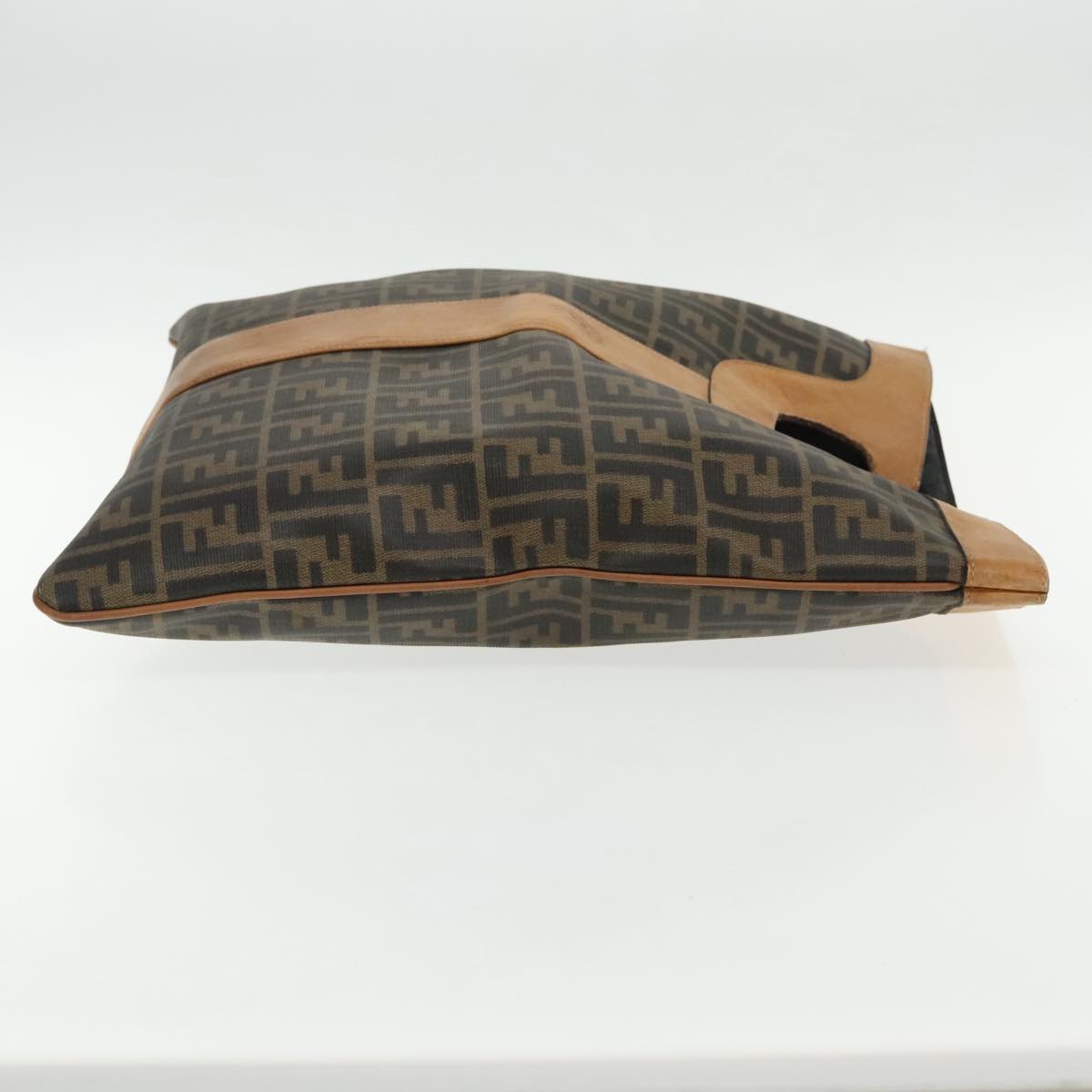 FENDI Zucca Canvas Hand Bag Brown Black 95414