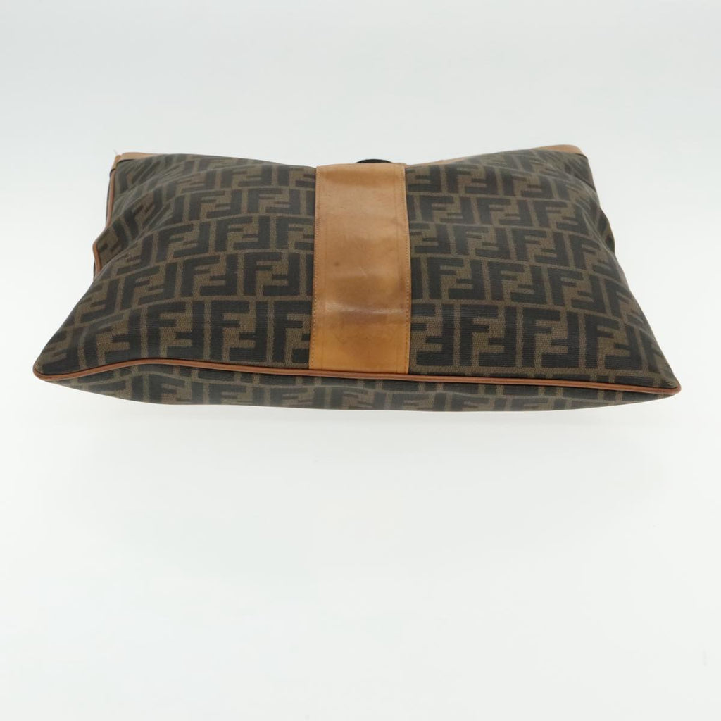FENDI Zucca Canvas Hand Bag Brown Black 95414
