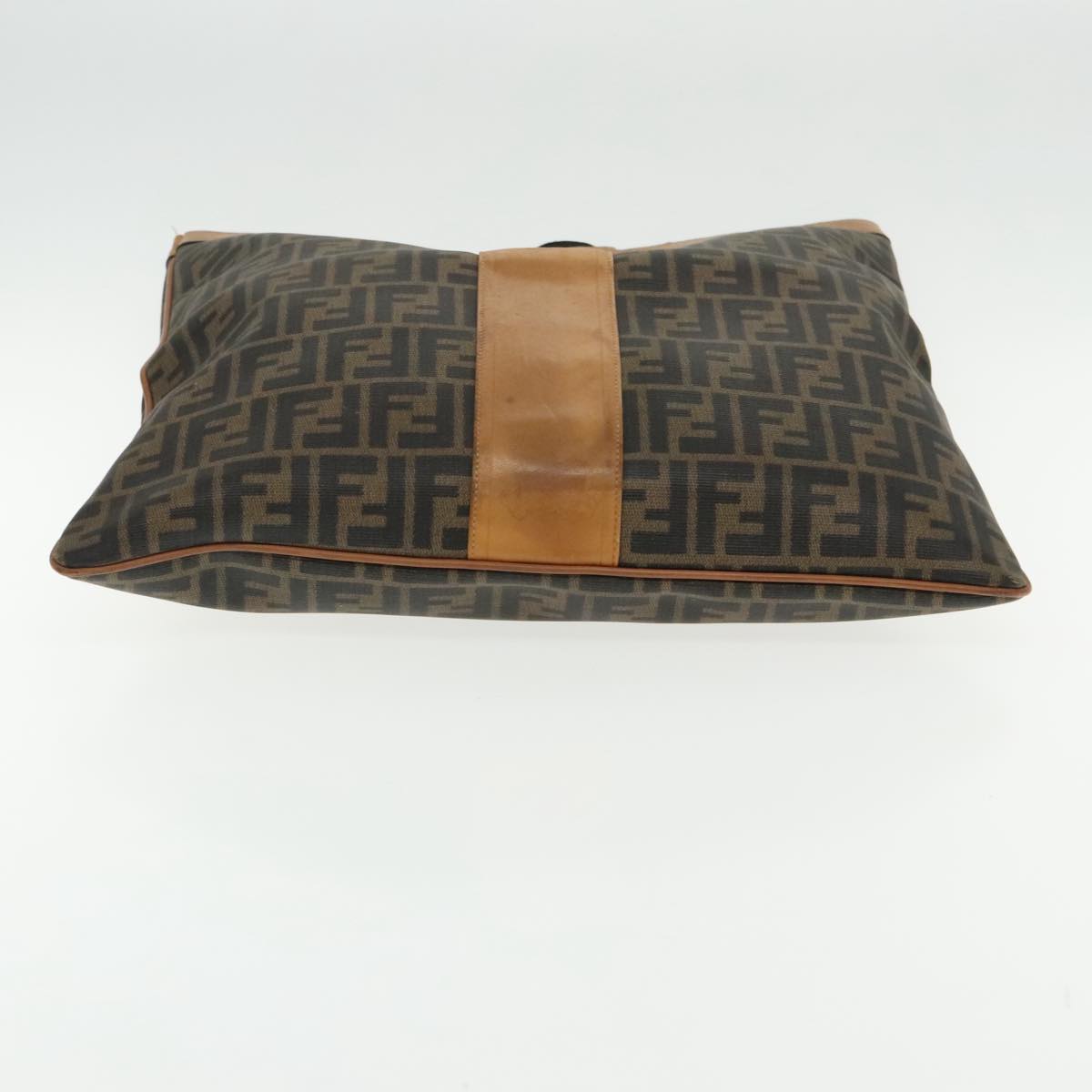 FENDI Zucca Canvas Hand Bag Brown Black 95414