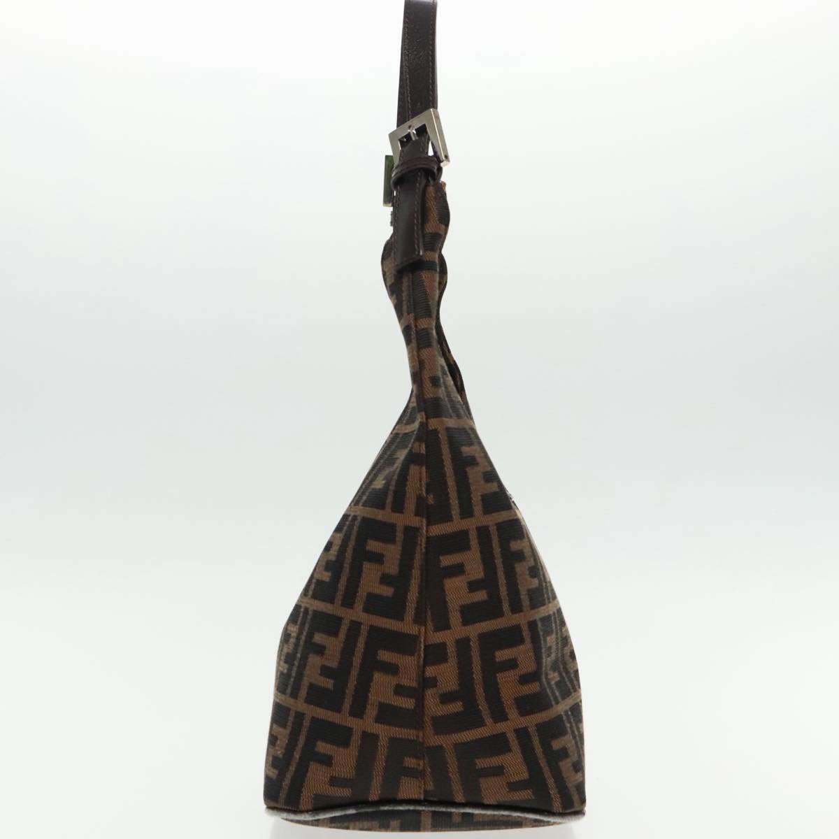 FENDI Zucca Canvas Mamma Baguette Shoulder Bag Brown Black Silver 95448