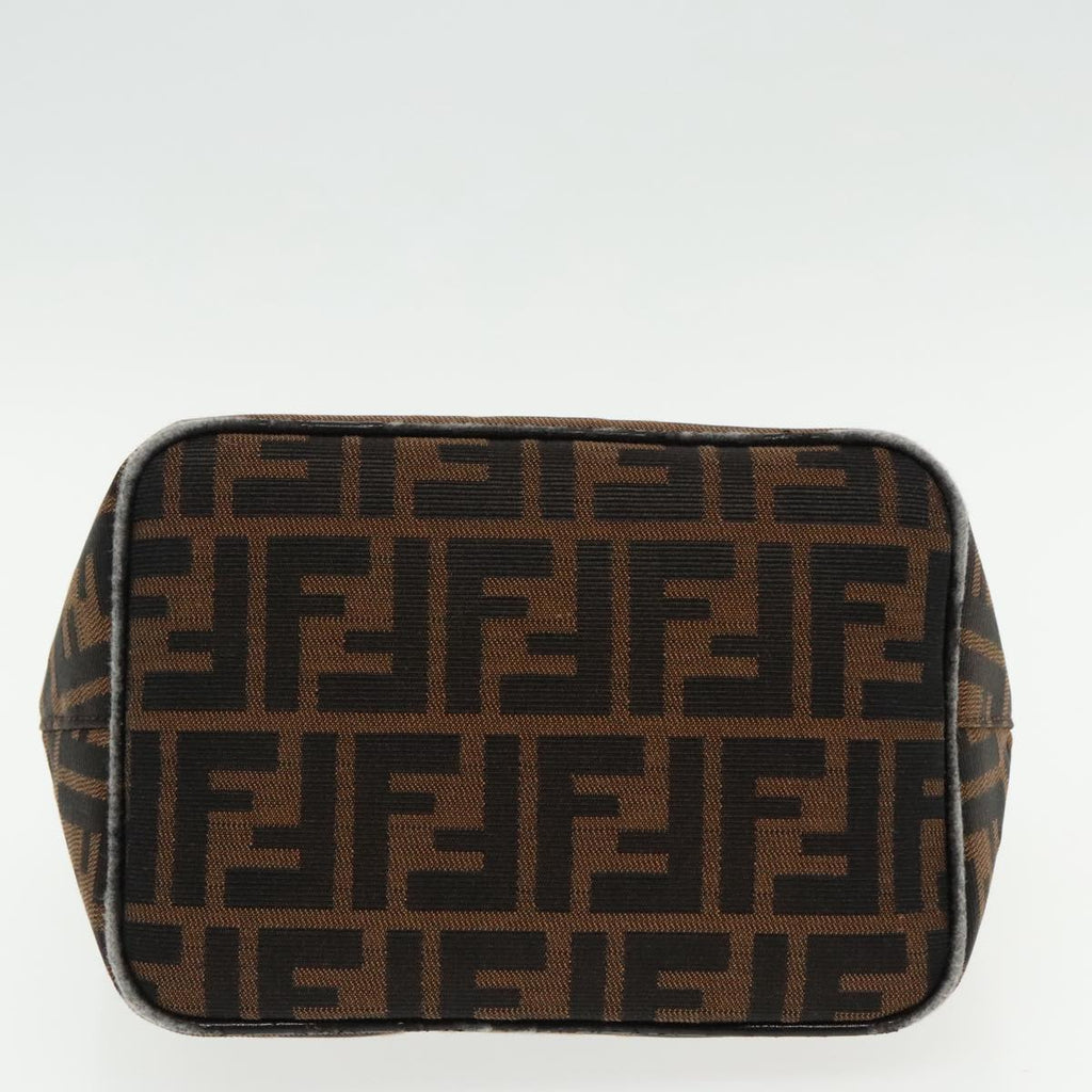 FENDI Zucca Canvas Mamma Baguette Shoulder Bag Brown Black Silver 95448