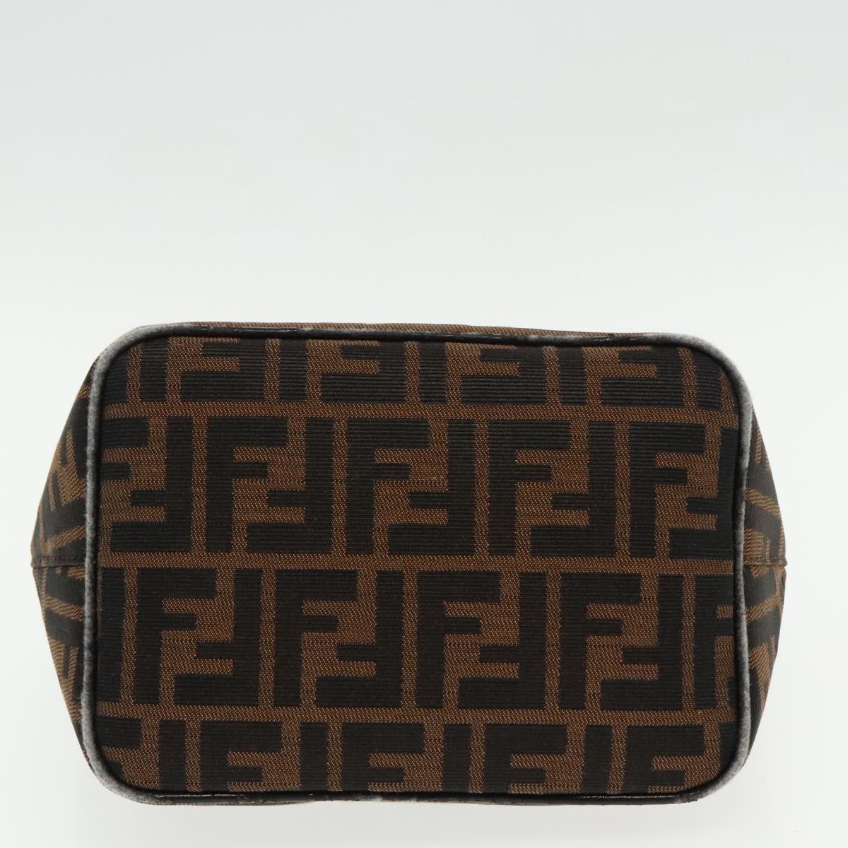 FENDI Zucca Canvas Mamma Baguette Shoulder Bag Brown Black Silver 95448