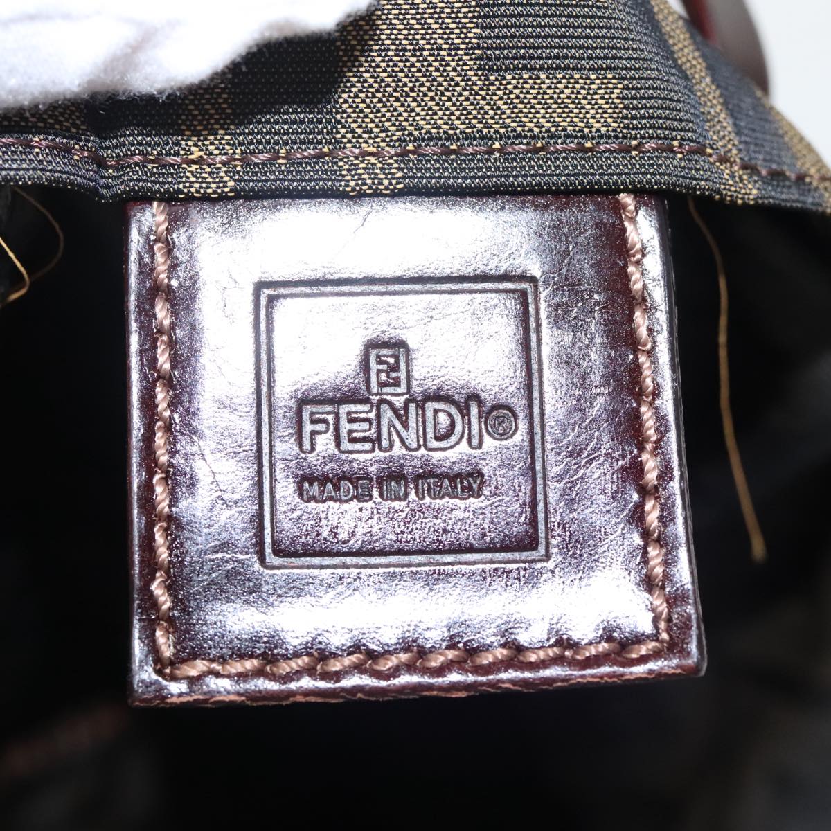 FENDI Zucca Canvas Tote Bag Brown Black 95466
