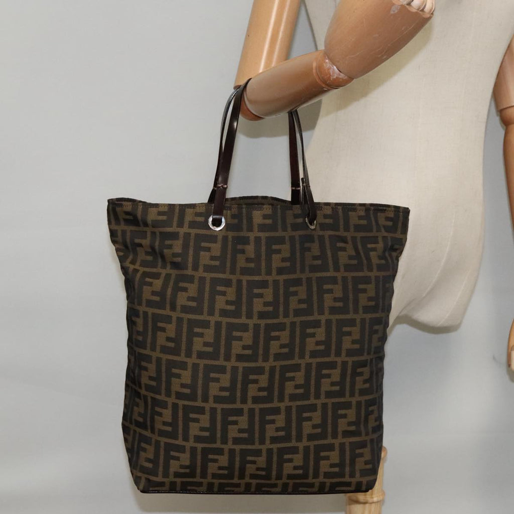 FENDI Zucca Canvas Tote Bag Brown Black 95466